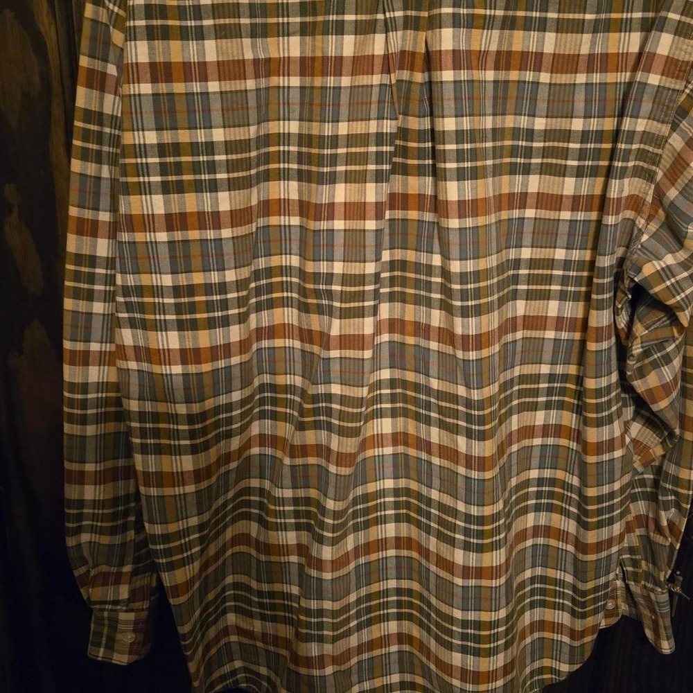Cinch brown, green, and beige plaid cotton shirt XL